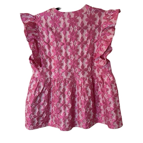 Entro Pink Floral Lace Blouse - Picture 4 of 4